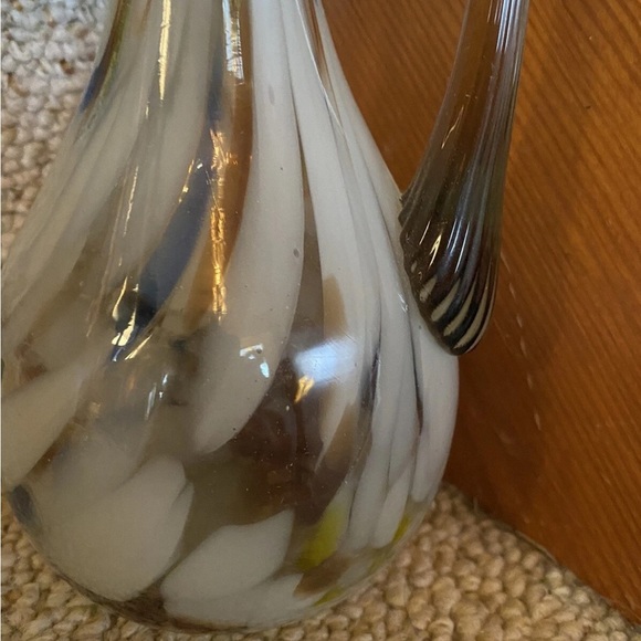 Vintage Swirled Murrhina Art Blown Glass Pitcher Vase EUC!! - Picture 2 of 11